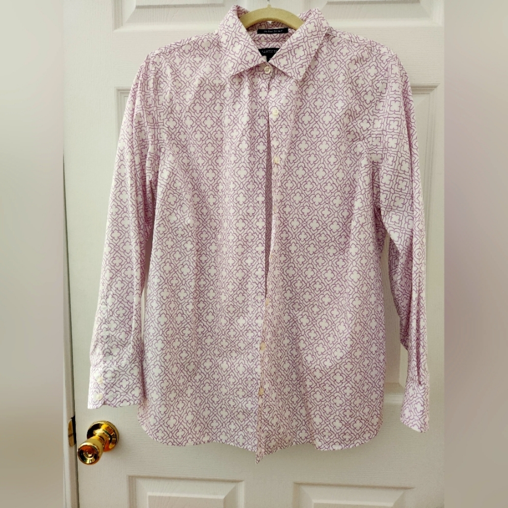 Lands End purple and white patterened top, sz 14W